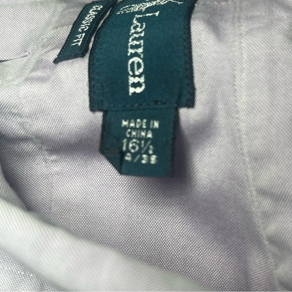 Polo Ralph Lauren Shirt Mens 16.5 Long Sleeve Cotton Custom Fit Purple - Picture 7 of 7